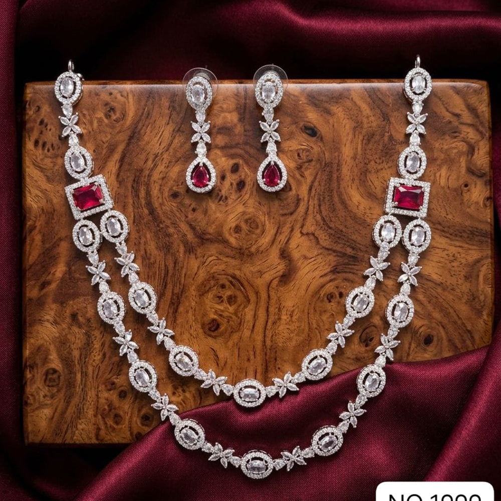 Tanish Art Jewellery Royal American Daimond Stone Necklace Set