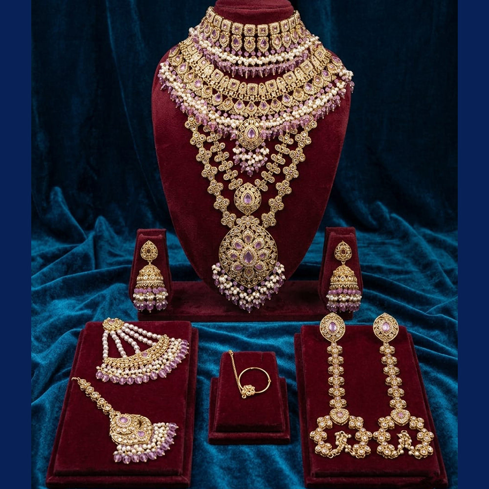 Tanish Art Jewellery Grand Crystal Stone And Beads Bridal Jewellery Set