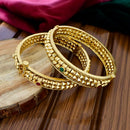 Tanish Art Jewellery Graceful Pota Stone And Pearl Openable Bangles Set