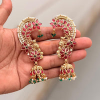 Tanish Art Jewellery Traditional Pota Stone And Pearl Earcuff Jhumki Earrings