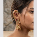 Tanish Art Jewellery Traditional Pota Stone And Pearl Earcuff Jhumki Earrings