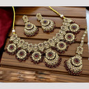 Tanish Art Jewellery Crystal Stone And Pearl Designer Necklace Set for Women