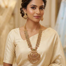 Tanish Art Jewellery Classic Pota Stone Pearl And Beads Long Necklace Set 