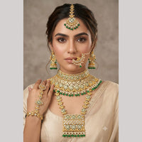 Tanish Art Jewellery Grand Austrian Stone And Beads Meenakari Bridal Jewellery Set