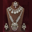 Tanish Art Jewellery Premium Pota Stone Beads And Pearl Double Necklace Set