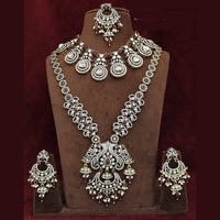 Tanish Art Jewellery Premium Pota Stone Beads And Pearl Double Necklace Set