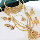 Tanish Art Jewellery Premium Pota Stone Beads And Pearl Double Necklace Set