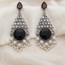 Tanish Art Jewellery Oxidised Plated Pota Stone And Pearl Dangler Earrings