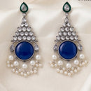 Tanish Art Jewellery Oxidised Plated Pota Stone And Pearl Dangler Earrings