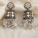 Tanish Art Jewellery Traditional 2 Tone Plated Kundan Stone And Pearl Jhumki Earrings
