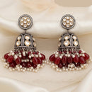 Tanish Art Jewellery Traditional 2 Tone Plated Kundan Stone And Pearl Jhumki Earrings