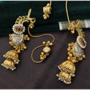 Tanish Art Jewellery Traditional 2 Tone Plated Kundan Stone And Pearl Jhumki Earrings