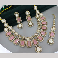 Tanish Art Jewellery Designer Pota Stone And Austrian Stone Necklace Set for Women