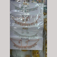Tanish Art Jewellery Glamorous Crystal Stone Ethnic Necklace Set