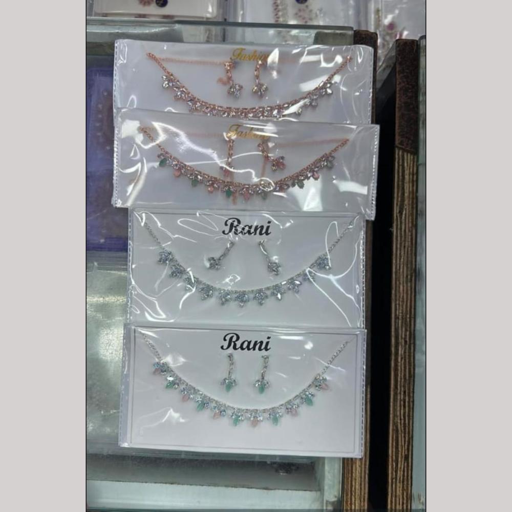 Tanish Art Jewellery Glamorous Crystal Stone Ethnic Necklace Set