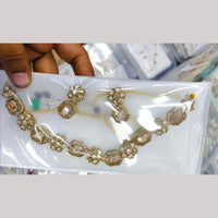 Tanish Art Jewellery Glamorous Crystal Stone Ethnic Necklace Set