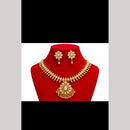 Tanish Art Jewellery Statement Pota Stone And Pearl Neckalce Set