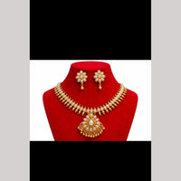 Tanish Art Jewellery Statement Pota Stone And Pearl Neckalce Set