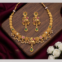 Tanish Art Jewellery Statement Pota Stone And Pearl Neckalce Set
