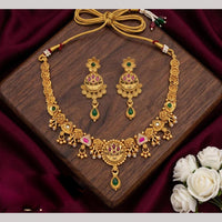 Tanish Art Jewellery Statement Pota Stone And Pearl Neckalce Set