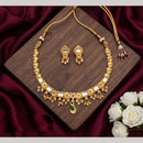 Tanish Art Jewellery Statement Pota Stone And Pearl Neckalce Set
