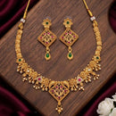 Tanish Art Jewellery Statement Pota Stone And Pearl Neckalce Set