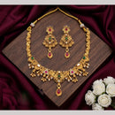 Tanish Art Jewellery Statement Pota Stone And Pearl Neckalce Set
