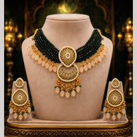 Tanish Art Jewellery Statement Pota Stone And Pearl Neckalce Set