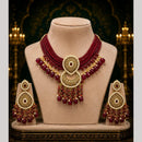 Tanish Art Jewellery Statement Pota Stone And Pearl Neckalce Set