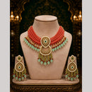 Tanish Art Jewellery Statement Pota Stone And Pearl Neckalce Set