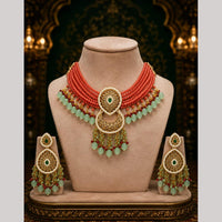 Tanish Art Jewellery Statement Pota Stone And Pearl Neckalce Set