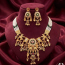 Tanish Art Jewellery Statement Pota Stone And Pearl Neckalce Set