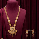 Tanish Art Jewellery Statement Pota Stone And Pearl Meenakari Long Neckalce Set