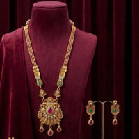 Tanish Art Jewellery Statement Pota Stone And Pearl Long Neckalce Set