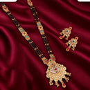 Tanish Art Jewellery Elegant Pota Stone Pearl And Beads Meenakari Mangalsutra Set