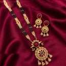 Tanish Art Jewellery Elegant Pota Stone Pearl And Beads Meenakari Mangalsutra Set