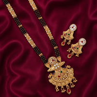Tanish Art Jewellery Elegant Pota Stone Pearl And Beads Meenakari Mangalsutra Set