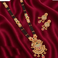 Tanish Art Jewellery Elegant Pota Stone Pearl And Beads Meenakari Mangalsutra Set