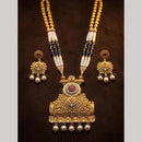 Tanish Art Jewellery Statement Pota Stone And Pearl Neckalce Set