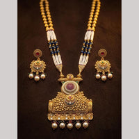 Tanish Art Jewellery Statement Pota Stone And Pearl Neckalce Set
