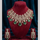 Tanish Art Jewellery Royal Polki Kunan And Emerald Green Stone Necklace Set