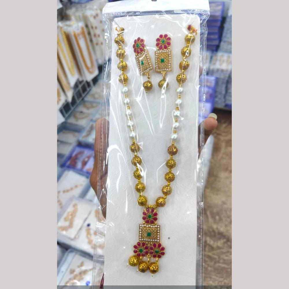 Tanish Art Jewellery Statement Pota Stone And Beads Neckalce Set