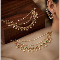 Tanish Art Jewellery Austrian Stone Pearl And Beads Kan Chain for Women