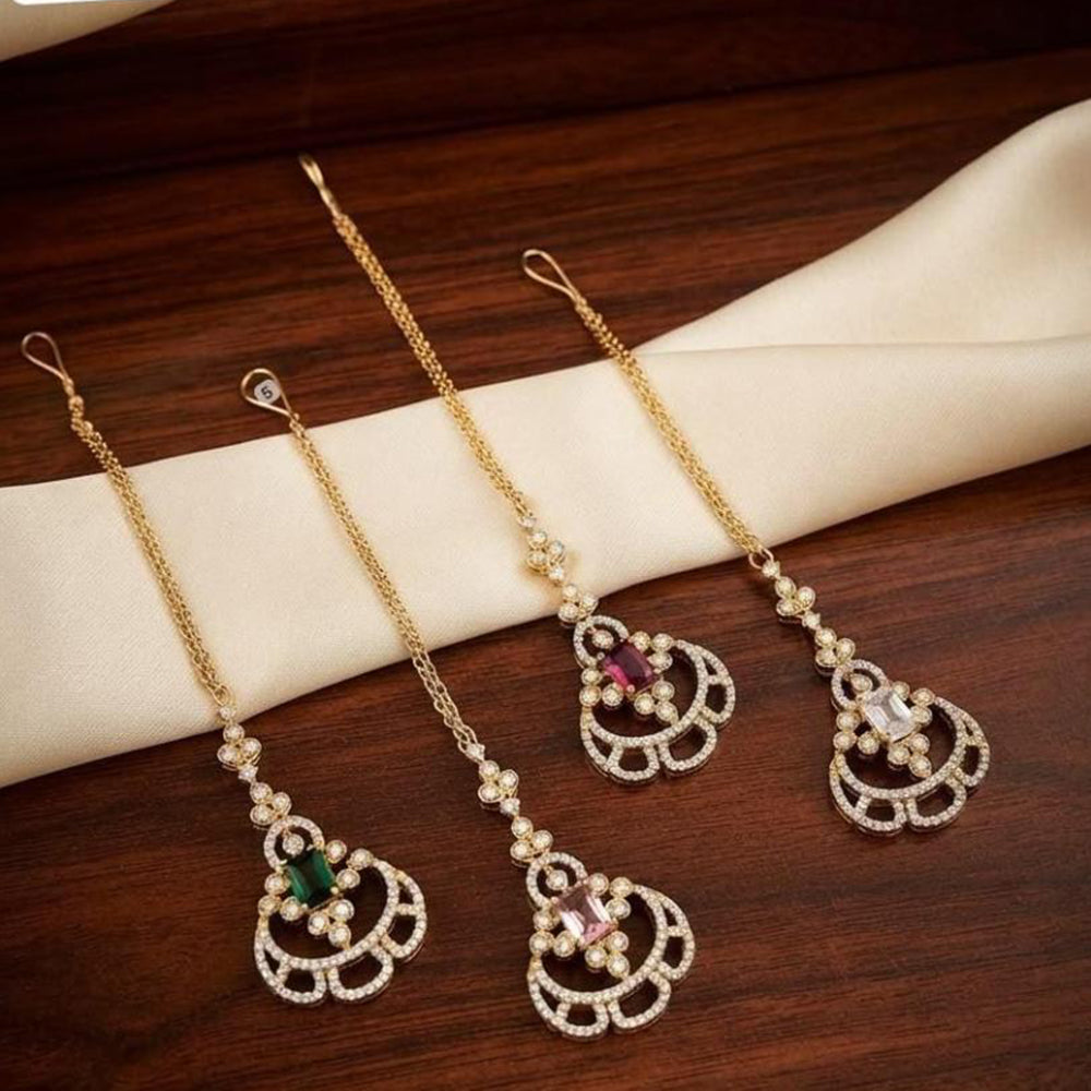 Tanish Art Jewellery Luxury American Diamond Ethnic Maangtikka