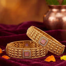 Tanish Art Jewellery Heritage Pota Stone Openable Bangles Set
