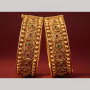 Tanish Art Jewellery Heritage Pota Stone Openable Bangles Set
