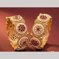Tanish Art Jewellery Heritage Pota Stone And Pearl Openable Bangles Set