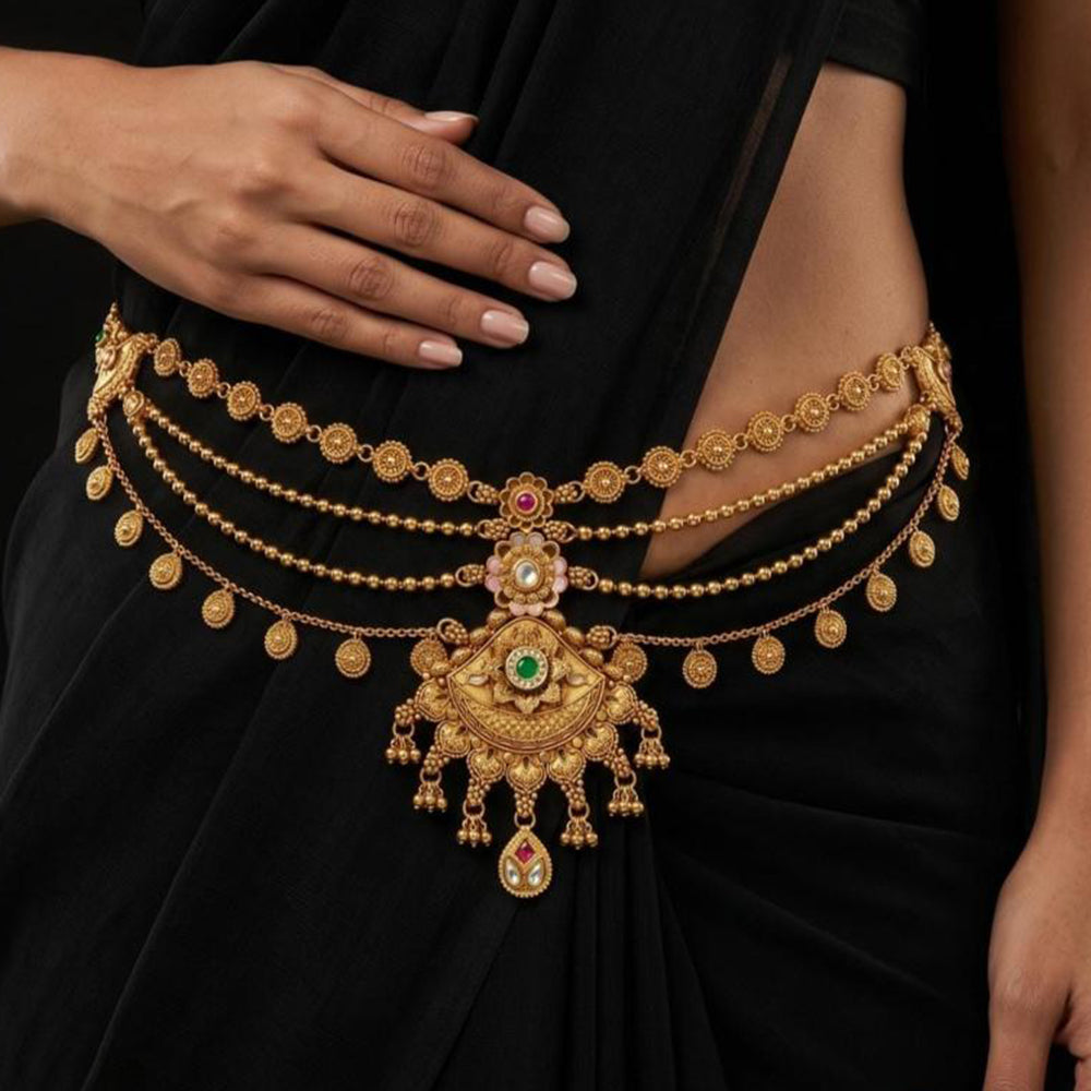 Tanish Art Jewellery Timeless Pota Stone And Pearls Kamarbandh