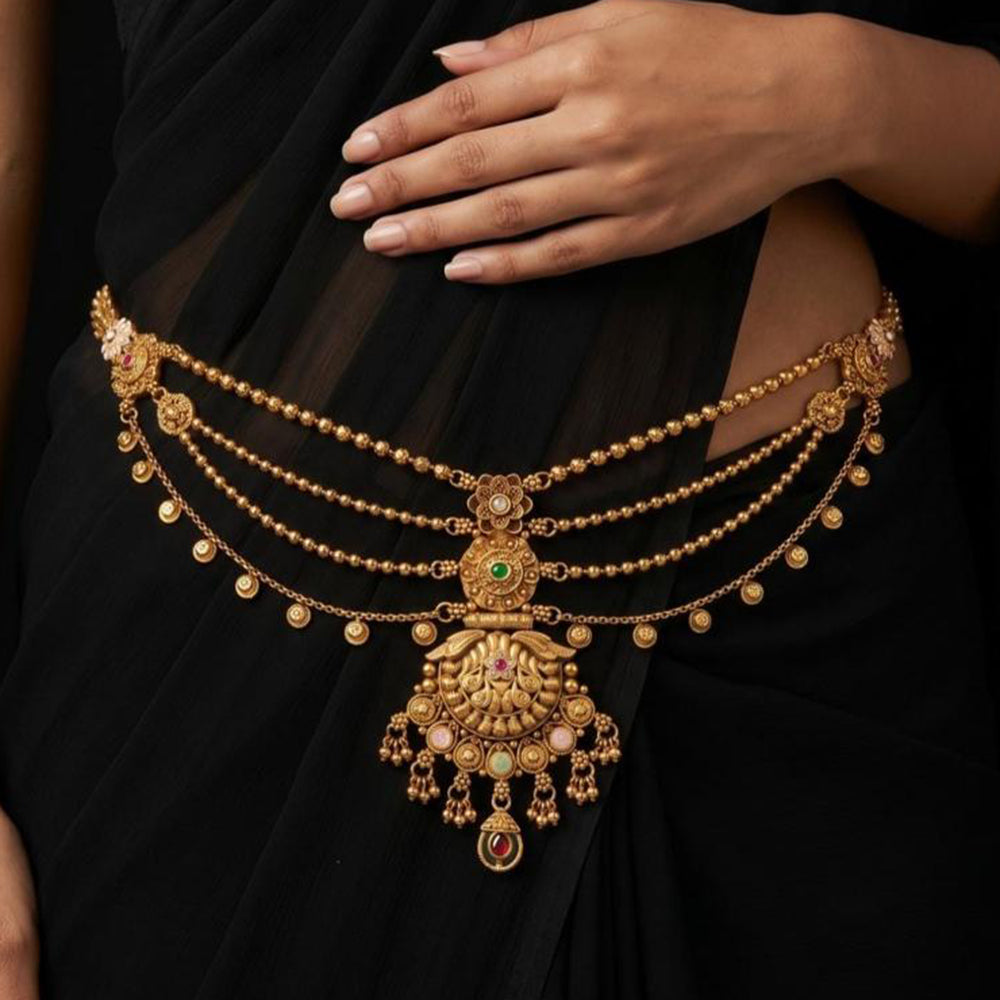 Tanish Art Jewellery Timeless Pota Stone And Pearls Kamarbandh