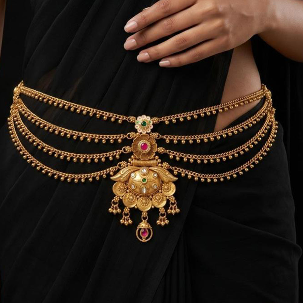Tanish Art Jewellery Timeless Pota Stone And Pearls Kamarbandh